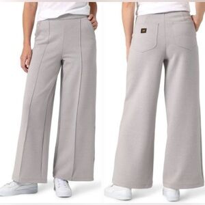 Lee Wide Leg Knit Pants Light Gray Heather High Rise Size 14 NWOT